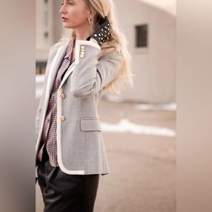 ✨JCREW✨ Grey and Cream Wool Blazer